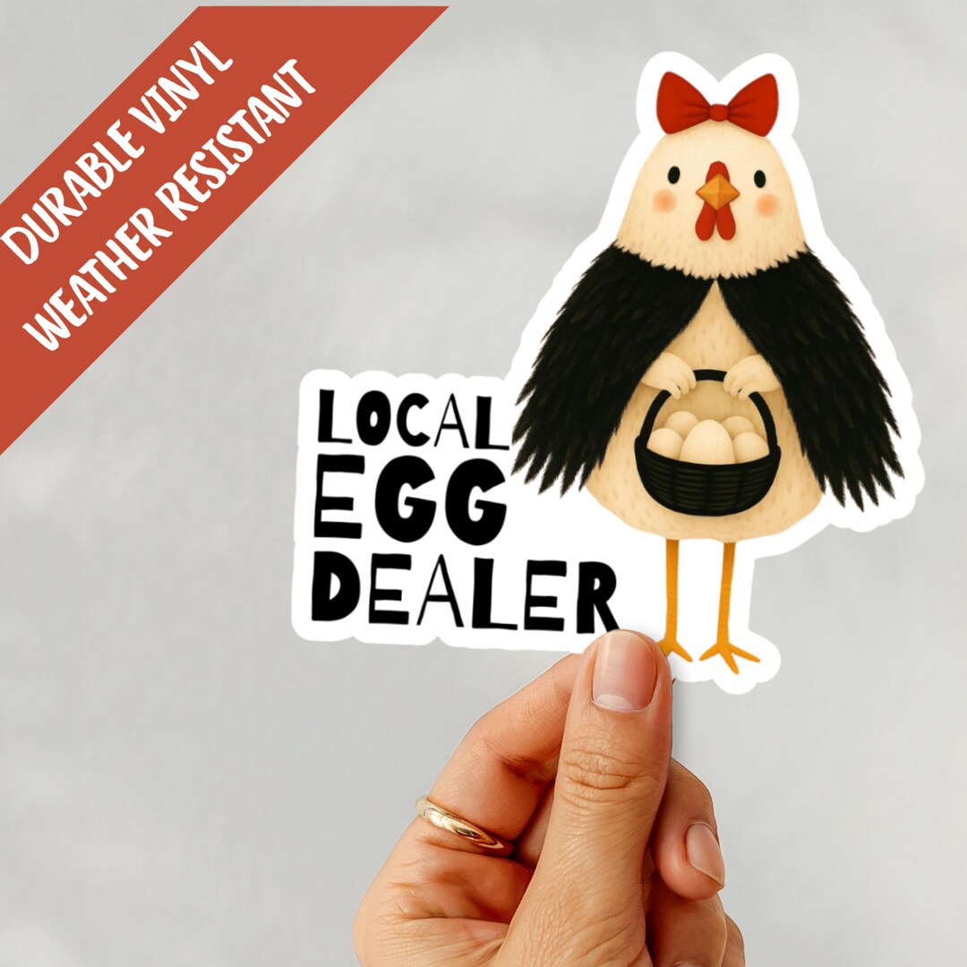 Cute Egg Farm Sticker, Chicken Vinyl Stickers, Gift for Chicken Farmer ...