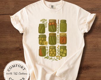 Camiseta de verduras enlatadas con pepinillos, camiseta de pepinillos, camiseta de tarro de pepinillos, camiseta para amantes de la comida, regalo para agricultores, camiseta de conservación de alimentos enlatados, Comfort Colors®