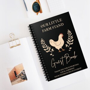 Customizable Farm Stand Guestbook, Farmstand Suggestions Book, Farmer Market Customer Suggestions Notebook, Rustic Chicken Cover, CBGF1 image 9