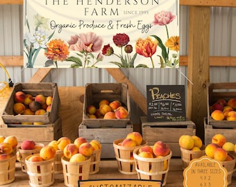 Benutzerdefinierte Farm Stand Banner, Farm frische Bio-Produkte werden hier verkauft, Bauernmarkt Verkaufsschild, personalisierte Farm Banner, Outdoor Farm Display