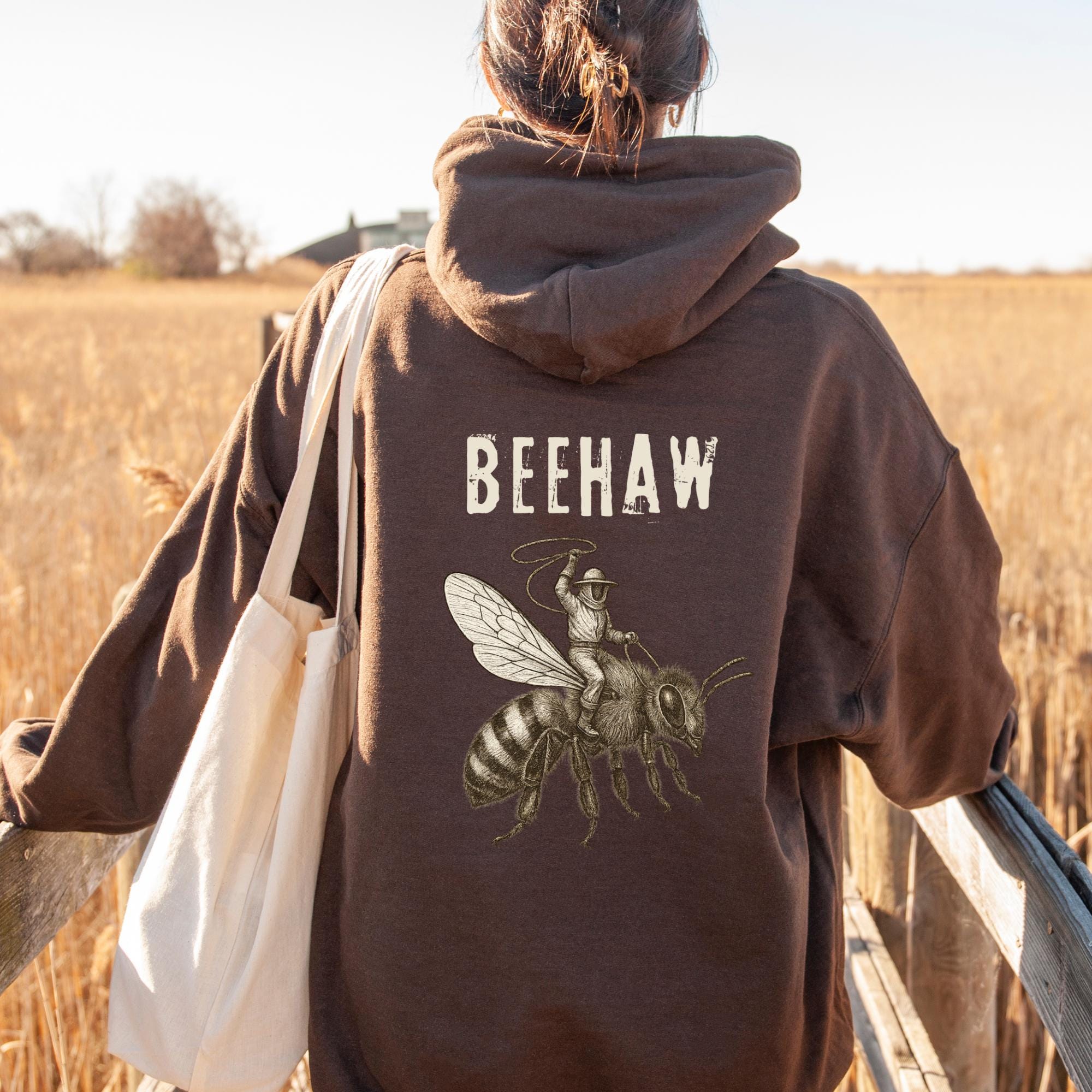 Bee-wrangler Hoodie, Funny Beekeeper Hooded Sweatshirt, Honey Bees