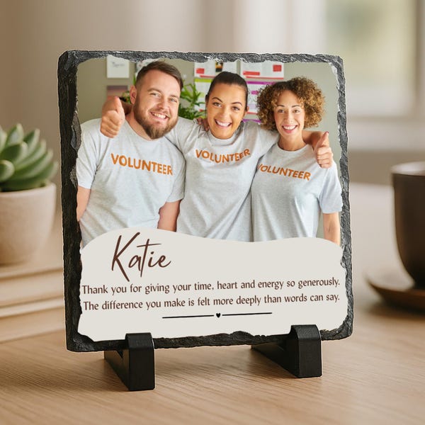 Personalisiertes Volunteer-Geschenk, Dankesgeschenke für Volunteers, Wertschätzung der Mitarbeiter, Benutzerdefinierte Foto Schiefer für den besten Teamkollegen
