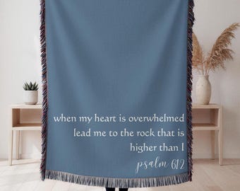 Psalm 61: 2 Decke, Schriftgeschenk, christlicher Glaube werfen, Unterstützung Krebs-Patient Geschenk für christliche Mutter, Glaube Trost Geschenk