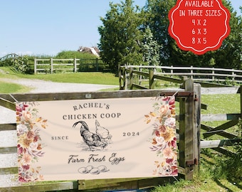 Custom Chicken Farm Stand Banner, Farm Fresh Eggs Sold Here, Farmers Market Sales Sign, Personalized Egg Farmer Banner, Outdoor Farm Display
