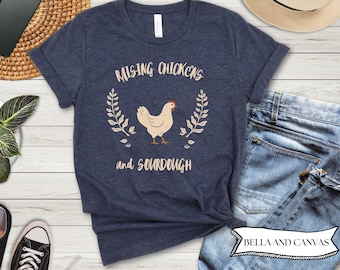 Huhn Shirt für Sauerteig Bäcker, T-Shirt für Huhn Bauer Brot Liebhaber, lustiges Brot Backen Tshirt, Sauerteig Starter Mama Back Geschenk