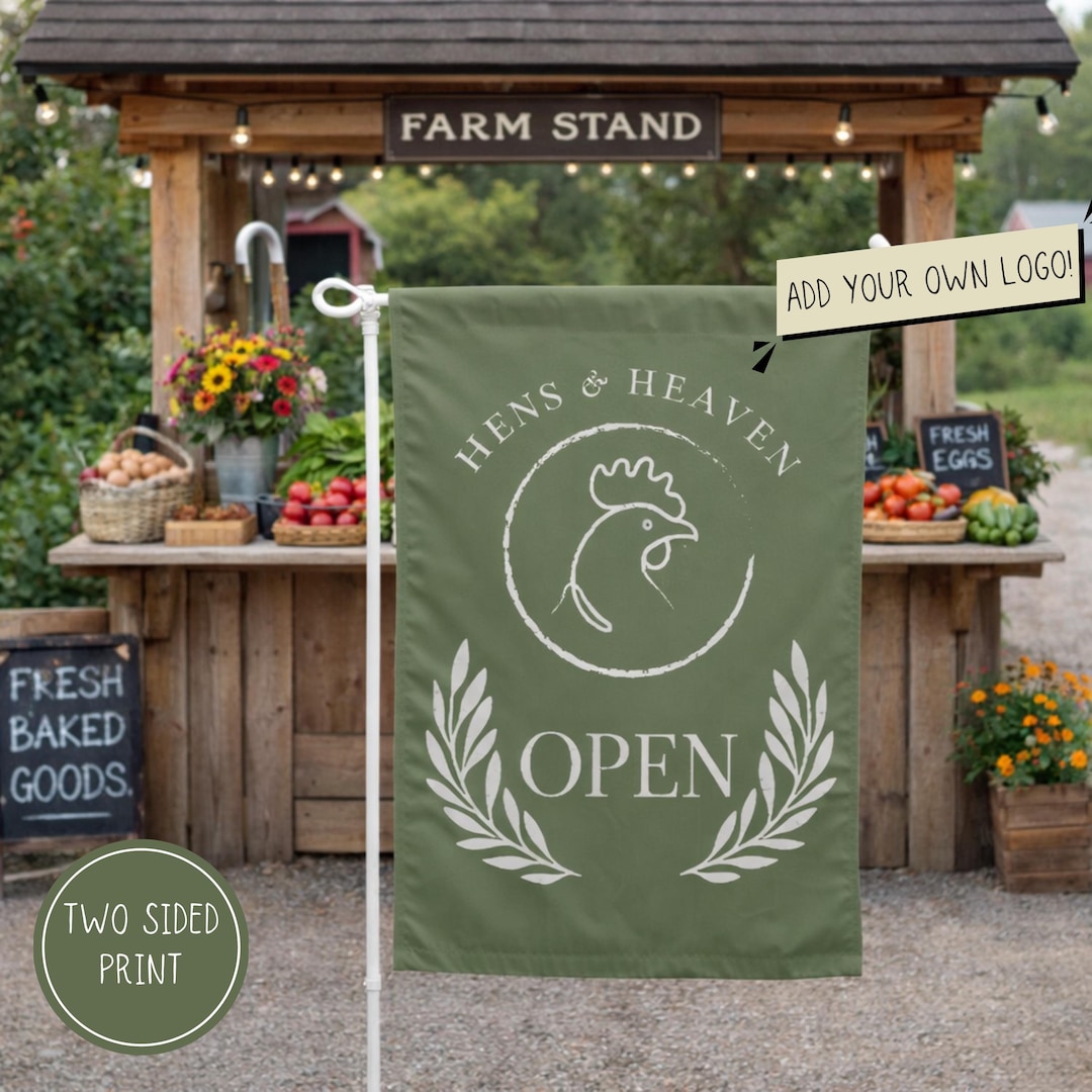 Custom Logo Open Sign for Farm Stand, or Small Business, Open Flag ...