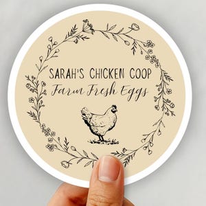 Étiquette personnalisée d'autocollant de carton d'oeufs, autocollant personnalisé d'oeufs frais, autocollant vintage de ferme de poulet, autocollants d'oeufs frais à vendre, poules de basse-cour