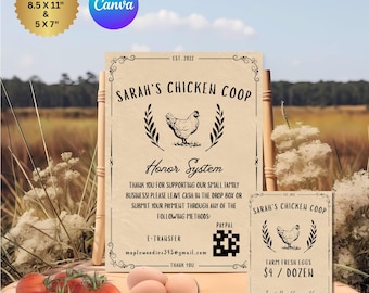 Paquete de letreros editables para puestos de granja, opciones de pago con lista de precios, imprimibles con escaneo para pagar, código QR para agricultores, lista de precios del mercado de agricultores