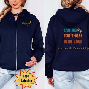 Customizable Veterinarian Full Zip Sweatshirt, Veterinary Tech Zip Up Hoodie, Vet School Hoodie, Animal Doctor Gift, Vet Staff Apparel