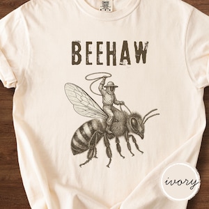 Beekeeper Shirt, Honey Bees Tee, Apiculture Retro TShirt, Dark Academia Comfort Colors, Beehaw, Bee Lover Gift, Funny Bee-Wrangler T-shirt Ivory