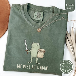 Funny Sourdough Starter Shirt, We Rise At Dawn Frog Tee, Baker Shirt, Homestead Bread Maker Gift, Cottagecore Tee, Homesteader Baking Gift