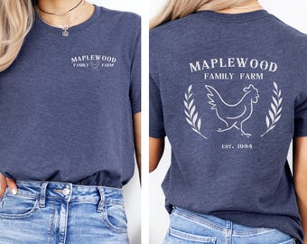 Custom Farm Family Name Shirt, Matching Shirt for Farming Crew, Customized Farmer Chicken T-Shirt, Group Shirt for Homestead Families
