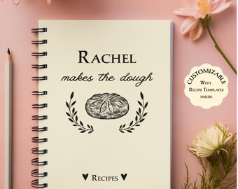 Libro de recetas personalizado para panaderos de masa madre, regalo personalizado para panaderos, regalo personalizable para agricultores, diario de recetas de masa madre