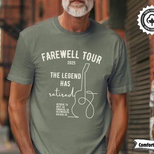 Farewell Tour Retirement Shirt, The Legend Has Retired, Funny Retirement Gift for Music Lover, Vintage Guitar T-Shirt, Custom Retiree Tee