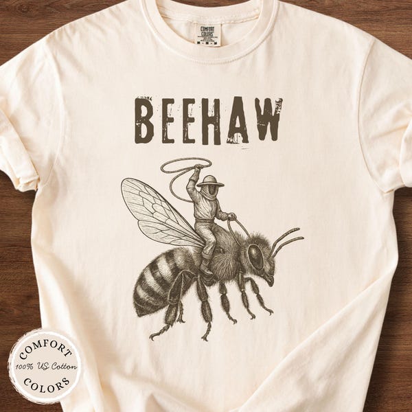 Beekeeper Shirt, Honey Bees Tee, Apiculture Retro TShirt, Dark Academia Comfort Colors, Beehaw, Bee Lover Gift, Funny Bee-Wrangler T-shirt