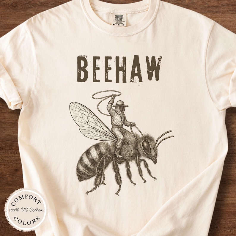 Beekeeper Shirt, Honey Bees Tee, Apiculture Retro TShirt, Dark Academia Comfort Colors, Beehaw, Bee Lover Gift, Funny Bee-Wrangler T-shirt image 1