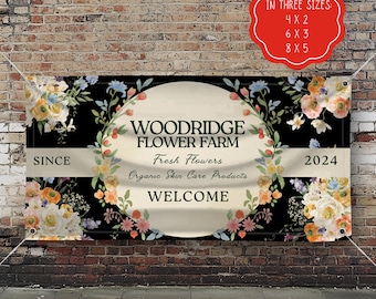 Custom Flower Farm Stand Banner, Farm Fresh Flowers Sold Here, Farmers Market Sales Sign, Personalized Farm Banner, Outdoor Farm Display