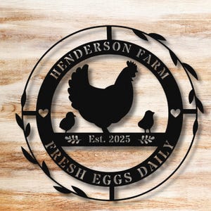 Customizable Eggs for Sale Sign, Custom Metal Chicken Farm Sign, Personalized Gift for Chicken Lover, Egg Farm Sign, Homestead Signage