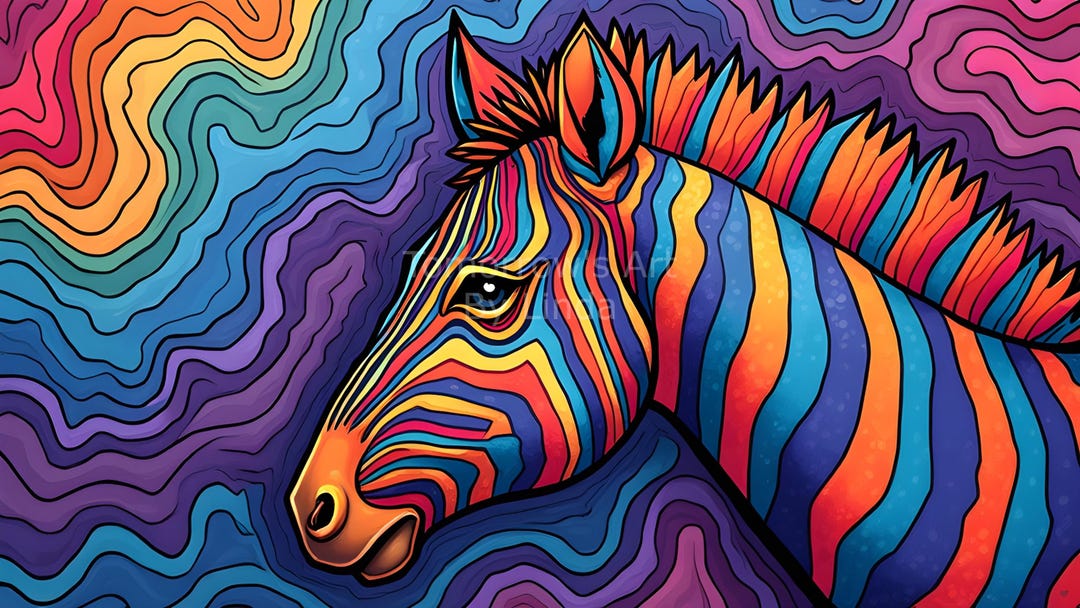 Rainbow Zebra Desktop Wallpaper - Etsy