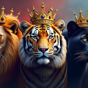 Tiger, Lion, Panther Desktop Wallpaper