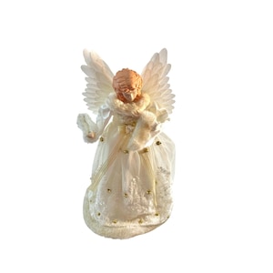 Vintage Angel Tree Topper Figurine Lighted Christmas Decoration