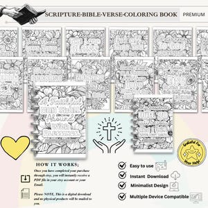 Coloring Book: Christian Bible Verse Pages, Inspirational Art for Adults, Faith-Based Gifts, Relaxing and Uplifting Designs