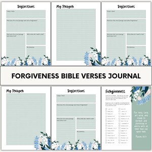 Diario de versículos bíblicos sobre el perdón, cuaderno devocional cristiano, diario de estudio religioso, regalo inspirador de las Escrituras, diario basado en la fe