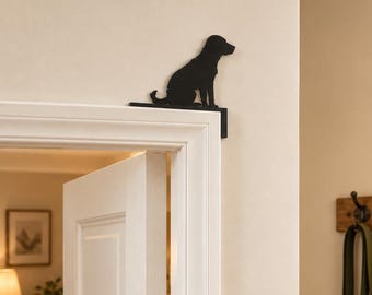 Adorno para puerta de Labrador - Silueta de perro - Regalo para amantes de las mascotas - Decoración para marco de puerta - Letrero de perro Labrador - Detalle de animal para puerta - Decoración de esquina