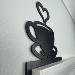 Coffee Lover Door Topper, Over Door Cappuccino Decoration, Latte Home Decor Gift, Kitchen Cafe Black Wall Art, Caffeine Mocha Doorway Sign
