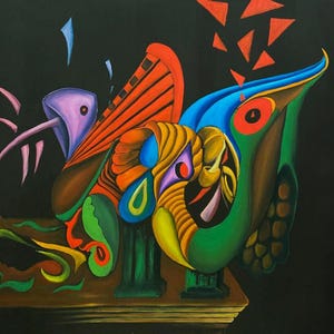 Peinture à l'huile peinte à la main « Rêves en attente », peinture à l'huile sur toile, peinture à l'huile abstraite, peintures murales abstraites de couleurs vives, décoration d'intérieur
