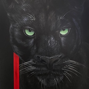 Majestic Puma on Canvas, Big Cat Jungle Art, Wild Puma Oil Painting, Large Cat Wall Decor, Puma Portrait Artwork, Big Cat Oil Painting
