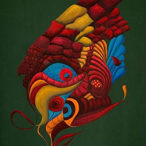 Peinture à l'huile abstraite, peinture à l'huile sur toile sur le thème abstrait, couleurs vives, peinture à la main, oeuvre d'art originale, 23,6 x 39,4 po. (60 x 100 cm)