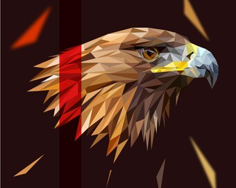 Abstrakter Adler Kunstdruck: Handgezeichnete Vektor-Illustration (Digitaler Download