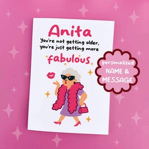 Lustige personalisierte Geburtstagskarte für Sie – Fabelhaftes Frauen-Design – Individueller Name & individuelle Botschaft – Freche Grußkarte mit Umschlag