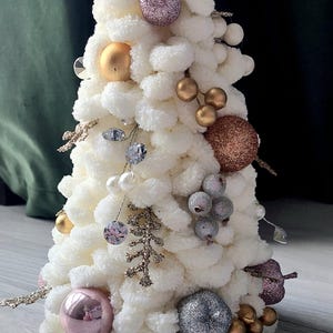 Handmade White Yarn Christmas Tree | Decor