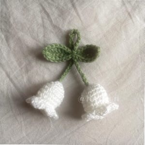 cute handmade crochet lily of the valley keychain
