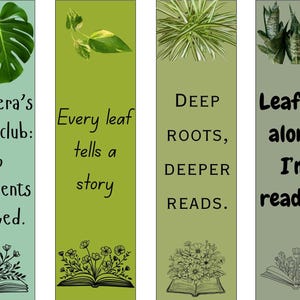Plant bookmarks for reading Bookmarks for plant lovers or gardeners bookmarks Indoor plant Bookmarks Humor Bookmarks