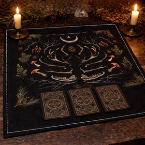 Yule Altar Cloth, Gothic Pagan Winter Solstice Decor image 4