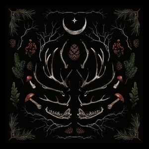Yule Altar Cloth, Gothic Pagan Winter Solstice Decor image 3