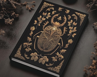 Diario Scarab de Dark Academia: Cuaderno gótico de escarabajo dorado, Libro de las Sombras, Grimorio