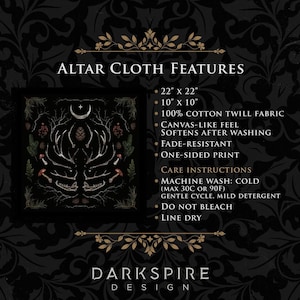 Yule Altar Cloth, Gothic Pagan Winter Solstice Decor image 2