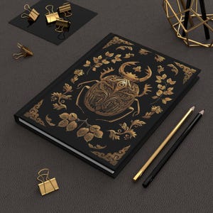 Dark Academia Scarab Journal: Gold Beetle Gothic Notebook, Book of Shadows, Grimoire image 5