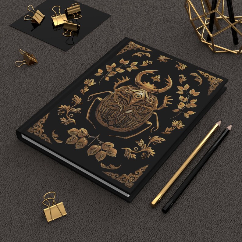Dark Academia Scarab Journal: Gold Beetle Gothic Notebook, Book of Shadows, Grimoire image 5