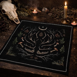 Yule Altar Cloth, Gothic Pagan Winter Solstice Decor