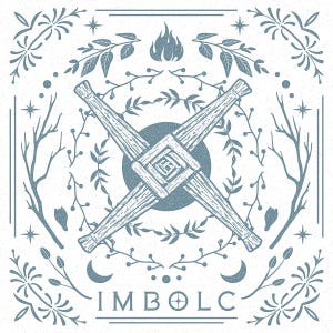 Imbolc Altar Cloth, Brigid's Cross Tarot Cloth, Pagan Holiday Ritual Cloth image 7