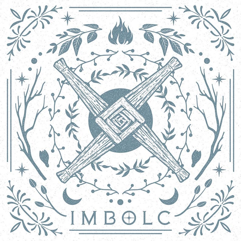Imbolc Altar Cloth, Brigid's Cross Tarot Cloth, Pagan Holiday Ritual Cloth image 7