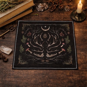 Yule Altar Cloth, Gothic Pagan Winter Solstice Decor image 5