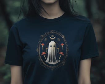 Camiseta fantasma de bruja, camiseta espeluznante de setas cottagecore