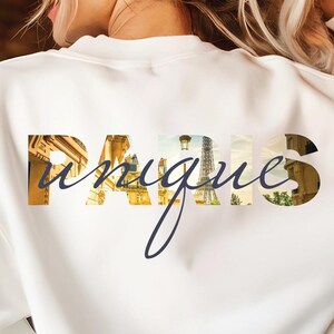 Parisienne Chic PNG Digital Download Paris France Parisian Eiffel Tower City Skyline Typography Graphic Design digital art fashion, trendy