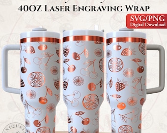 Cherry Candy Chic Tumbler Wrap | 40oz Laser Engraving SVG PNG